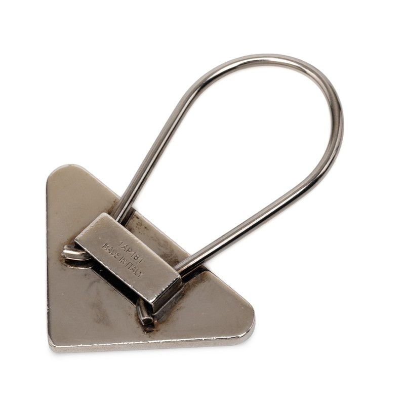 Prada Bag Charm Key Holder Silver Brown Metal — view 2
