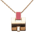 Hermes Irene Necklace Gold Pink Plated Enamel