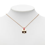 Hermes Irene Necklace Gold Pink Plated Enamel — view 5