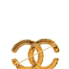 Chanel CC Logo Lava Motif Brooch Gold Plated — view 3