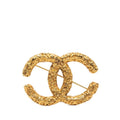 Chanel CC Logo Lava Motif Brooch Gold Plated