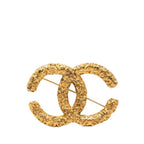 Chanel CC Logo Lava Motif Brooch Gold Plated