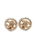 Chanel CC Logo Earrings Gold Plated Rhinestone
