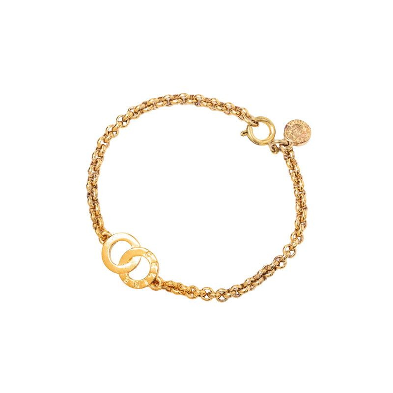 Celine Double Circle Bracelet Gold Plated