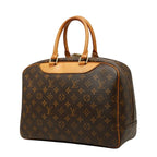 Louis Vuitton Monogram Deauville Handbag Brown Leather — view 2
