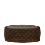 Louis Vuitton Monogram Deauville Handbag Brown Leather — view 3