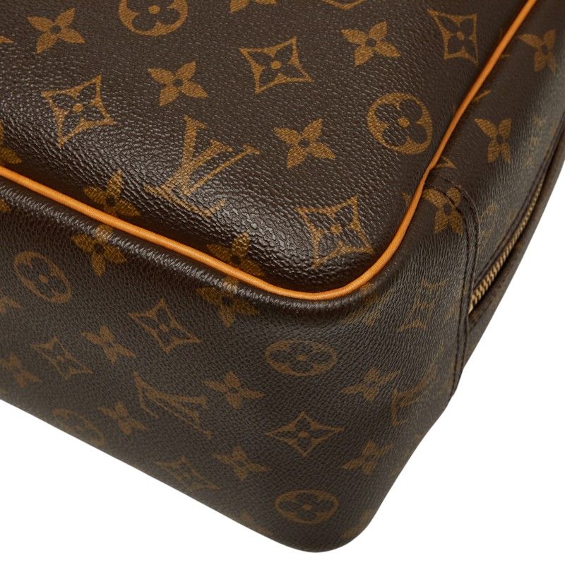 Louis Vuitton Monogram Deauville Handbag Brown Leather — view 6