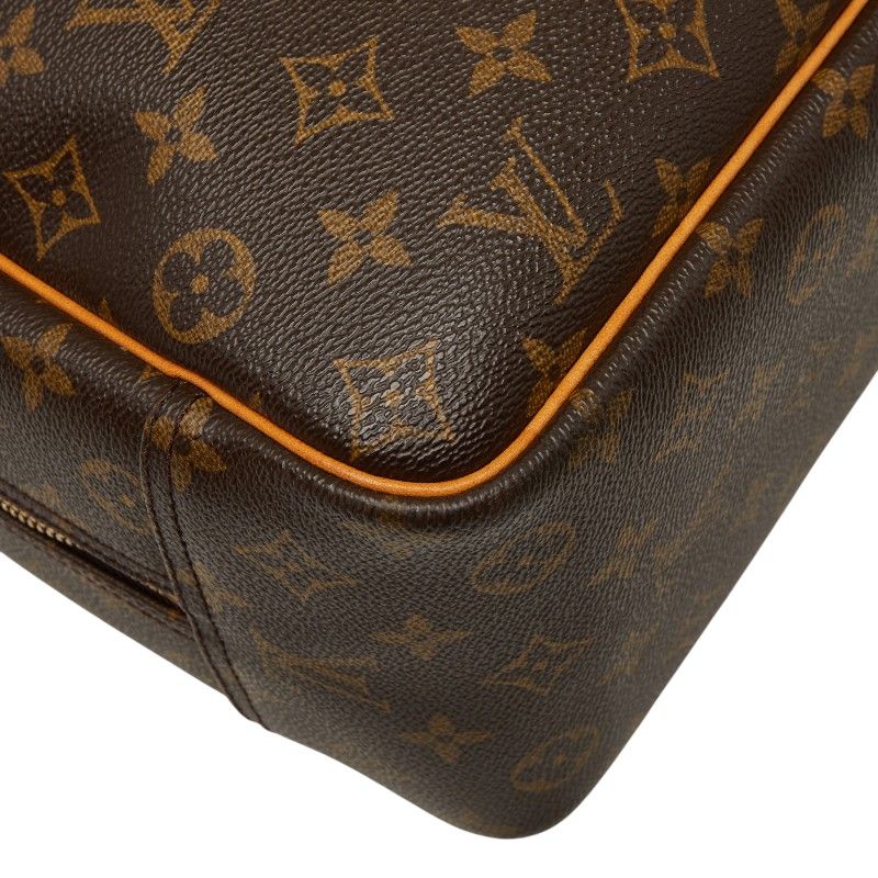 Louis Vuitton Monogram Deauville Handbag Brown Leather — view 7