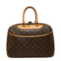 Louis Vuitton Monogram Deauville Handbag Brown Leather