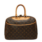 Louis Vuitton Monogram Deauville Handbag Brown Leather