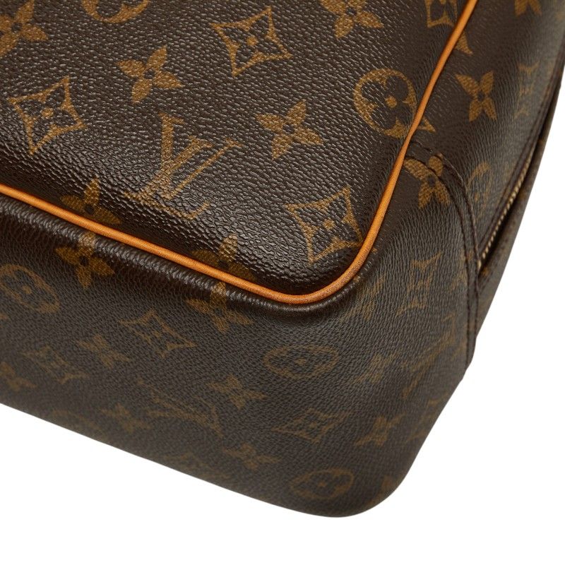 Louis Vuitton Monogram Deauville Handbag Brown Leather — view 8