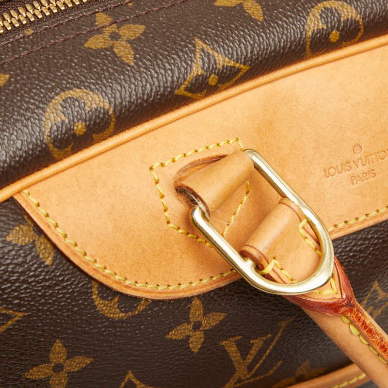 Louis Vuitton Monogram Deauville Handbag Brown Leather — view 5