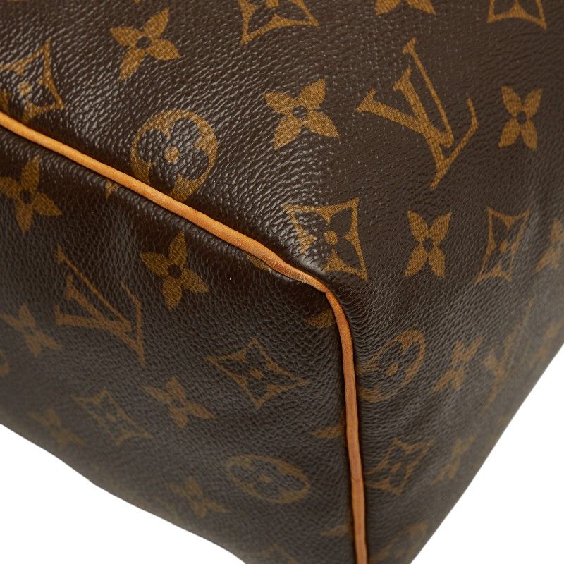 Louis Vuitton Monogram Speedy 25 Mini Boston Bag Brown Leather — view 5