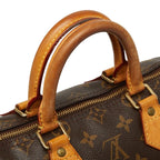 Louis Vuitton Monogram Speedy 25 Mini Boston Bag Brown Leather — view 8