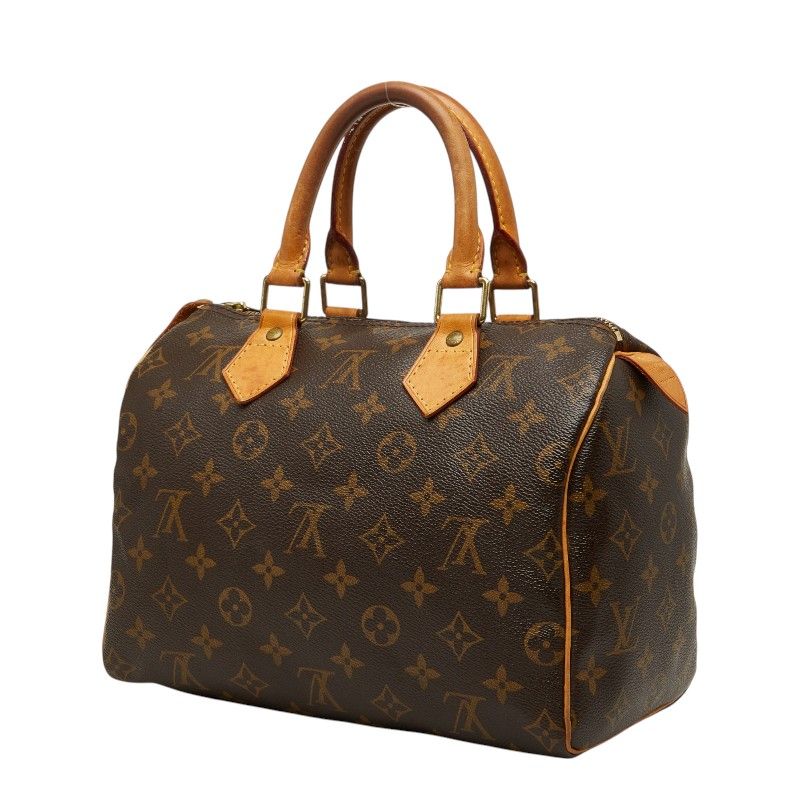 Louis Vuitton Monogram Speedy 25 Mini Boston Bag Brown Leather — view 2