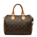 Louis Vuitton Monogram Speedy 25 Mini Boston Bag Brown Leather