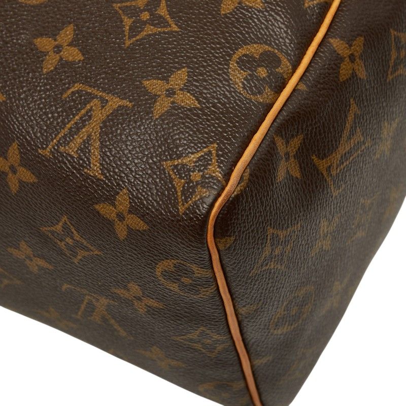 Louis Vuitton Monogram Speedy 25 Mini Boston Bag Brown Leather — view 6
