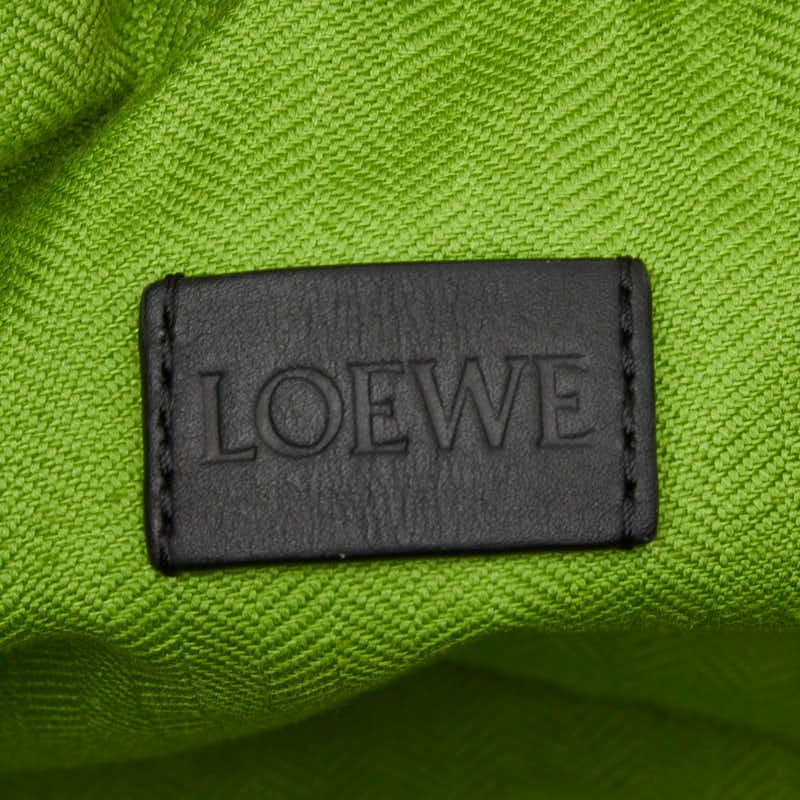 Loewe Anagram Terry Cloth Drawstring Pouch Green Pile Leather — view 8
