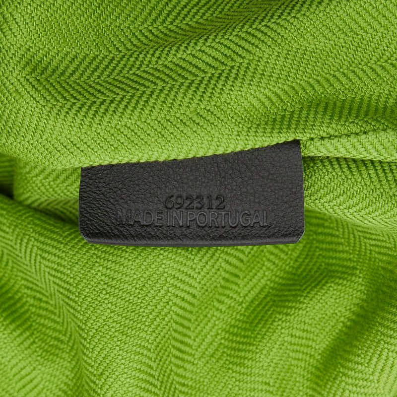 Loewe Anagram Terry Cloth Drawstring Pouch Green Pile Leather — view 9