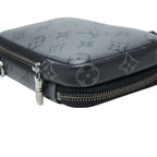 Louis Vuitton Monogram Eclipse Double Phone Pouch Black Gray Leather — view 5