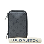 Louis Vuitton Monogram Eclipse Double Phone Pouch Black Gray Leather — view 9