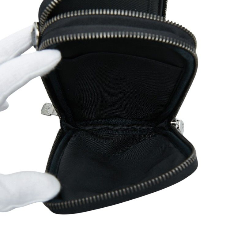 Louis Vuitton Monogram Eclipse Double Phone Pouch Black Gray Leather — view 7