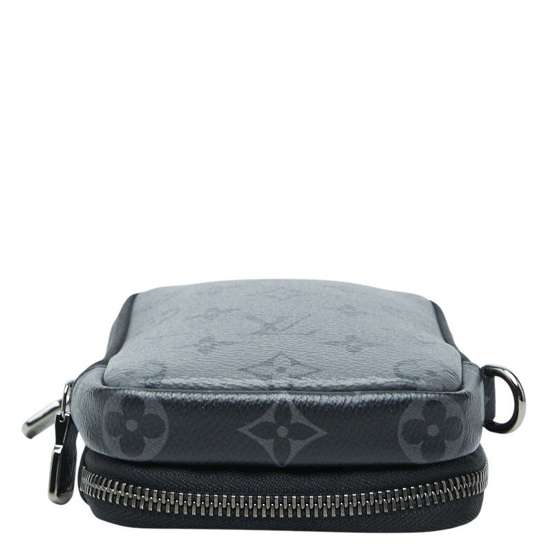 Louis Vuitton Monogram Eclipse Double Phone Pouch Black Gray Leather — view 3