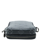 Louis Vuitton Monogram Eclipse Double Phone Pouch Black Gray Leather — view 3