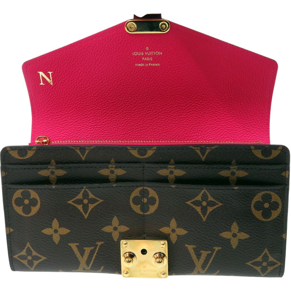 Louis Vuitton Portefeuille Pallas Monogram Canvas Brown Pink Wallet — view 5