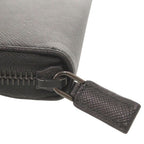 Prada Saffiano Leather Logo Black Zip Around Wallet — view 9