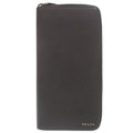 Prada Saffiano Leather Logo Black Zip Around Wallet