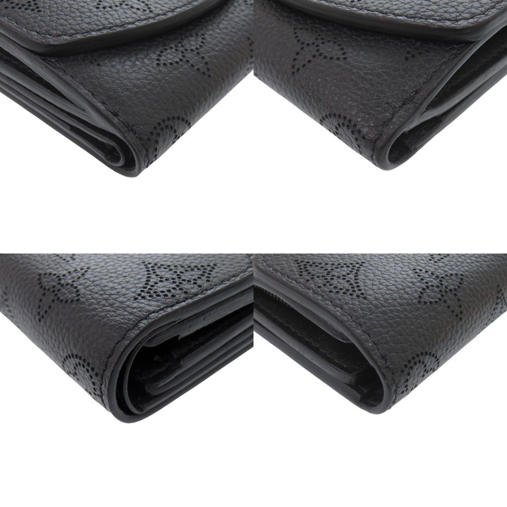 Louis Vuitton Portefeuille Iris XS Monogram Mahina Noir Trifold Wallet Black — view 4
