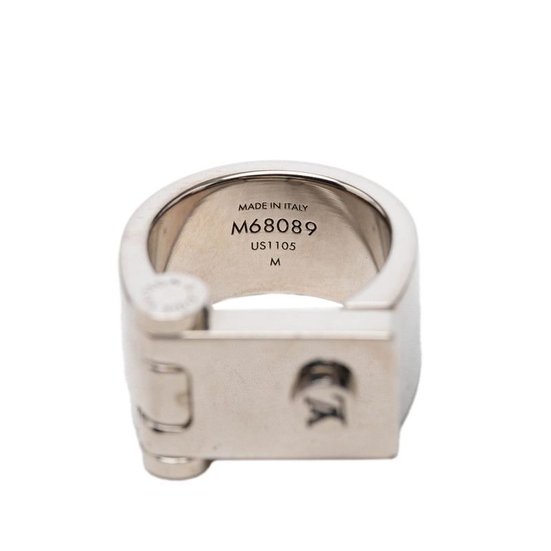 Louis Vuitton Monogram Logo Hinge Lock M Silver Metal 1 Ring — view 5