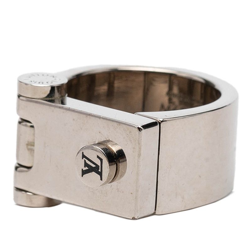 Louis Vuitton Monogram Logo Hinge Lock M Silver Metal 1 Ring