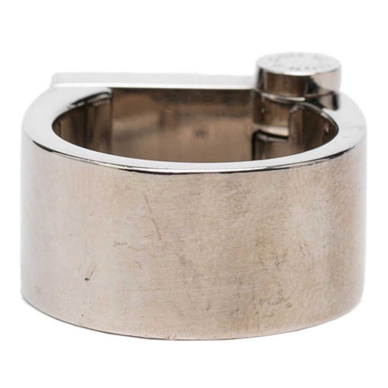 Louis Vuitton Monogram Logo Hinge Lock M Silver Metal 1 Ring — view 3