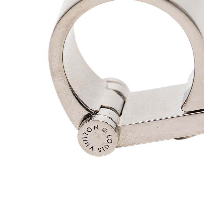 Louis Vuitton Monogram Logo Hinge Lock M Silver Metal 1 Ring — view 4