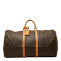 Louis Vuitton Monogram Keepall 60 Boston Bag Brown Leather