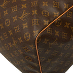 Louis Vuitton Monogram Keepall 60 Boston Bag Brown Leather — view 4