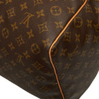 Louis Vuitton Monogram Keepall 60 Boston Bag Brown Leather — view 6