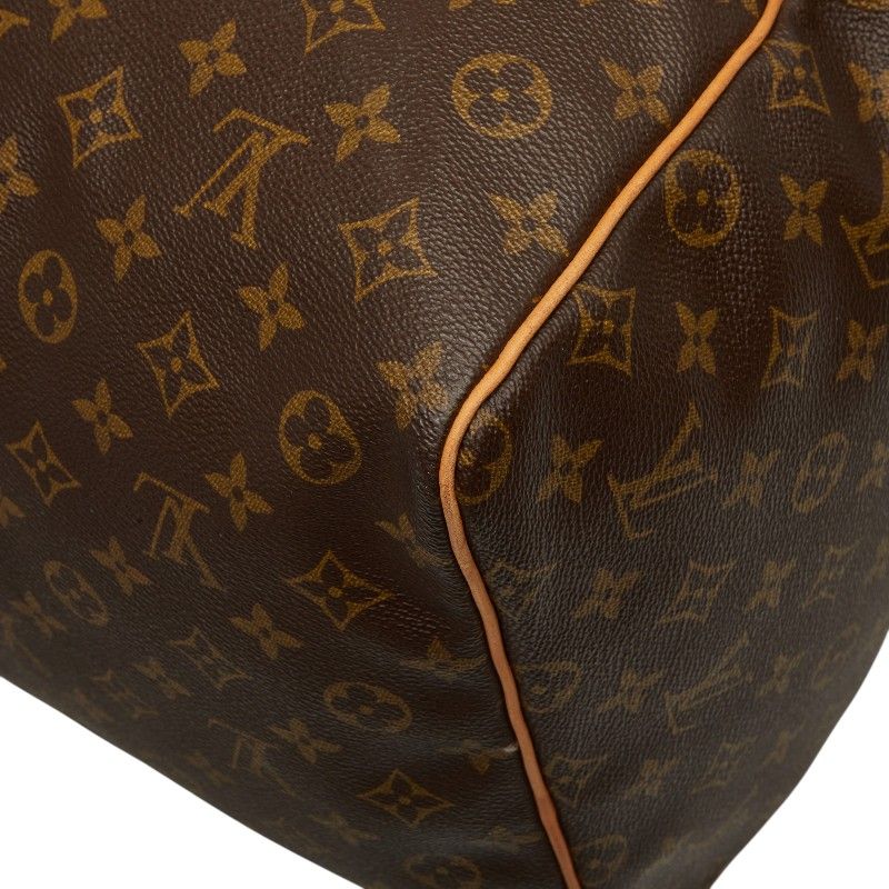 Louis Vuitton Monogram Keepall 60 Boston Bag Brown Leather — view 6