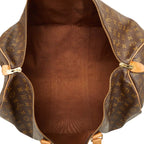 Louis Vuitton Monogram Keepall 60 Boston Bag Brown Leather — view 9