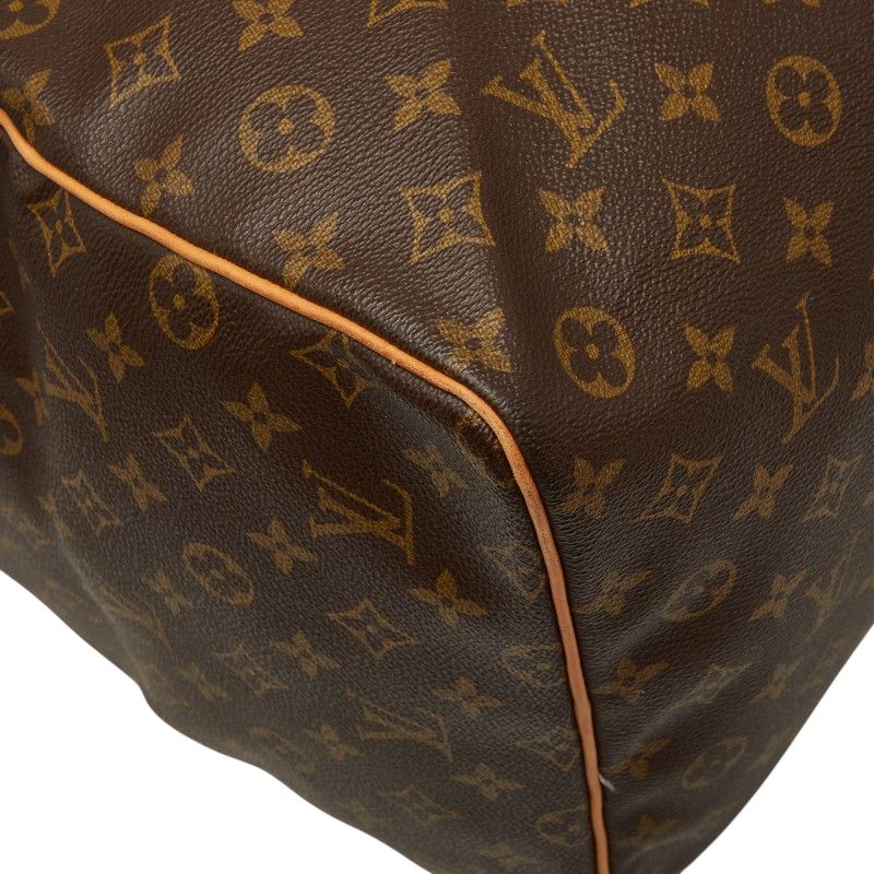 Louis Vuitton Monogram Keepall 60 Boston Bag Brown Leather — view 5