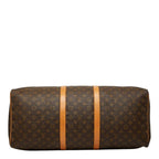 Louis Vuitton Monogram Keepall 60 Boston Bag Brown Leather — view 3