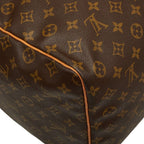 Louis Vuitton Monogram Keepall 60 Boston Bag Brown Leather — view 7
