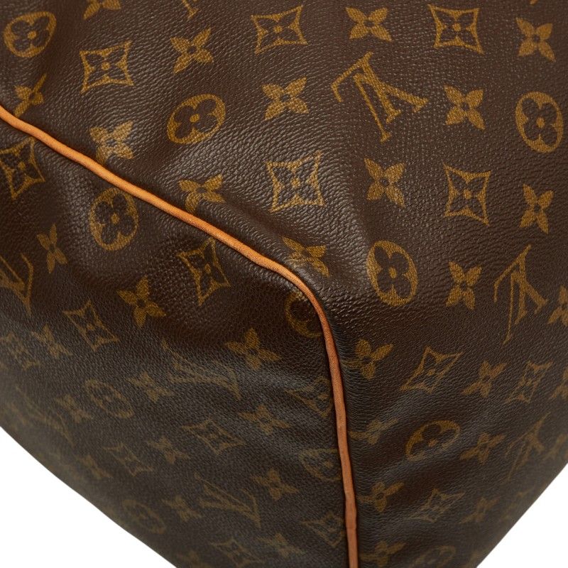 Louis Vuitton Monogram Keepall 60 Boston Bag Brown Leather — view 7