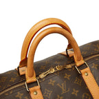 Louis Vuitton Monogram Keepall Bandouliere 55 Boston Bag 2-Way Brown Leather — view 4