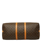 Louis Vuitton Monogram Keepall Bandouliere 55 Boston Bag 2-Way Brown Leather — view 3