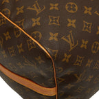 Louis Vuitton Monogram Keepall Bandouliere 55 Boston Bag 2-Way Brown Leather — view 8