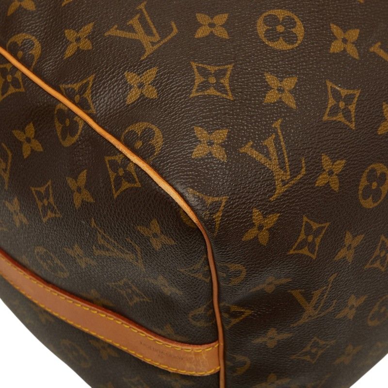 Louis Vuitton Monogram Keepall Bandouliere 55 Boston Bag 2-Way Brown Leather — view 8