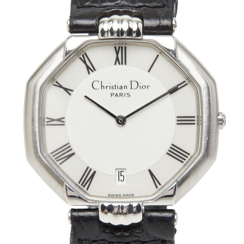 Dior Watch White Black Stainless Steel Leather